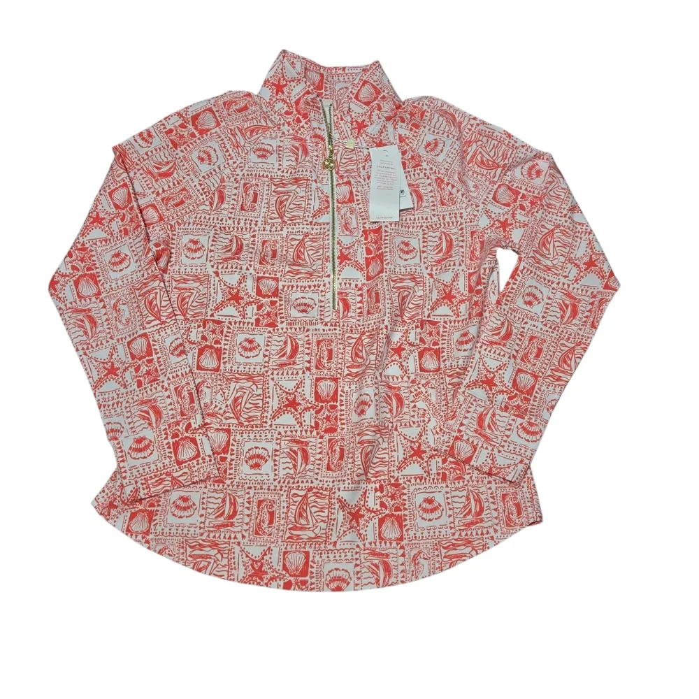 SOLD Lilly Pulitzer NWT UPF 50+ Skipper Popover Mizner Red Seaside Harbour - Picture 5 of 11